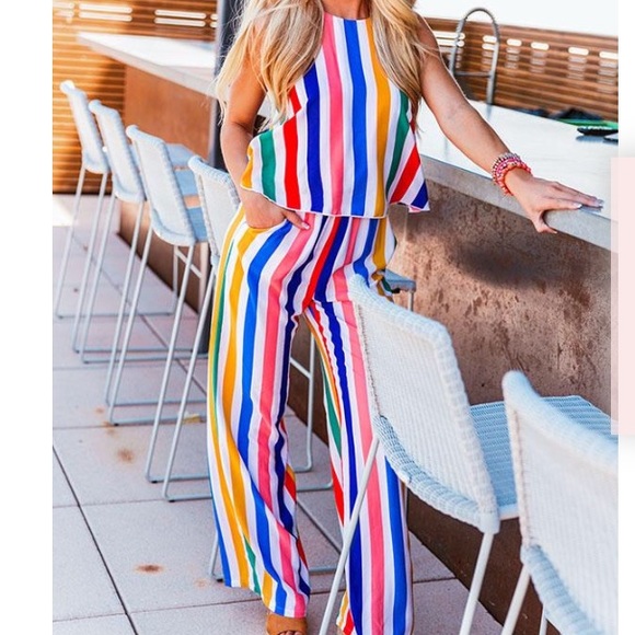 Impressions Pants - Colorful striped jumpsuit